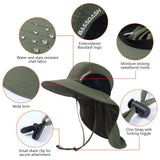 Unisex UPF 50+ Water Resistant Sun Hat with Neck Flap FH06 - Bassdash