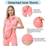 Women's UPF 50+ Polo Tennis Dress LB07W - Bassdash