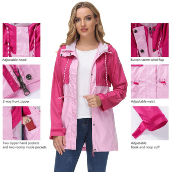 Lightbare Women's Water Resistant Ripstop Rain Coat LB02W - Bassdash