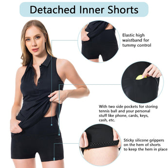 Women's UPF 50+ Polo Tennis Dress LB07W - Bassdash