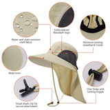 Unisex UPF 50+ Water Resistant Sun Hat with Neck Flap FH06 - Bassdash