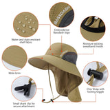 Unisex UPF 50+ Water Resistant Sun Hat with Neck Flap FH06 - Bassdash