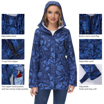Lightbare Women's Water Resistant Ripstop Rain Coat LB02W - Bassdash