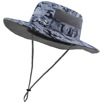 Unisex UPF 50+ Wide Brim Bucket Hat with Detachable Neck Flap FH02 - Bassdash