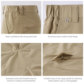 Men's UPF 50+ 10.5” Cargo Shorts Quick Dry Water Resistant FP01M - Bassdash