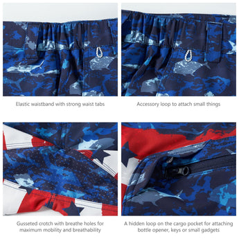 Men's UPF 50+ 10.5” Cargo Shorts Quick Dry Water Resistant FP01M - Bassdash