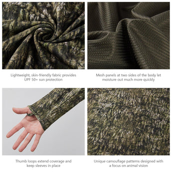 Men's Lightweight Hunting Camo Hoodie Shirt FS30M - Bassdash