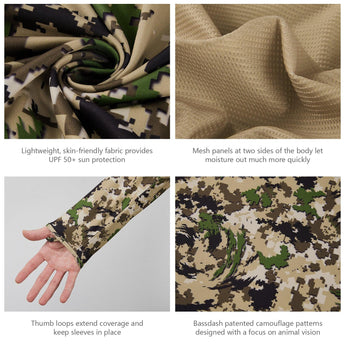 Men's Lightweight Hunting Camo Hoodie Shirt FS30M - Bassdash