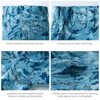 Men's UPF 50+ 10.5” Cargo Shorts Quick Dry Water Resistant FP01M - Bassdash