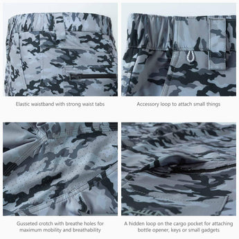 Men's UPF 50+ 10.5” Cargo Shorts Quick Dry Water Resistant FP01M - Bassdash