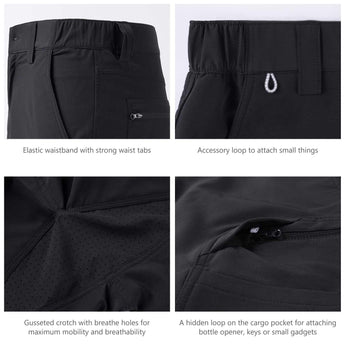 Men's UPF 50+ 10.5” Cargo Shorts Quick Dry Water Resistant FP01M - Bassdash