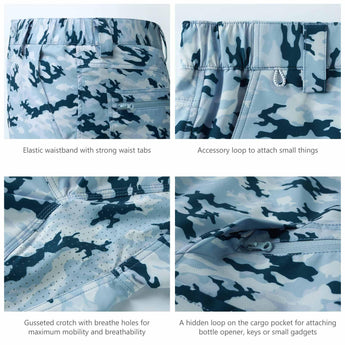 Men's UPF 50+ 10.5” Cargo Shorts Quick Dry Water Resistant FP01M - Bassdash