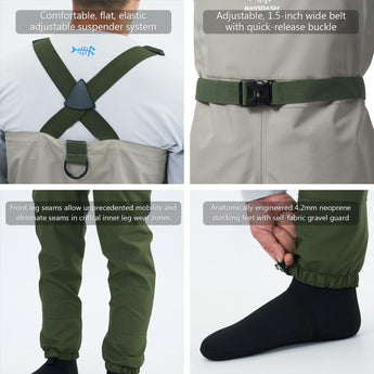 Men's IMMERSE Breathable Waders - Stocking Foot - Bassdash