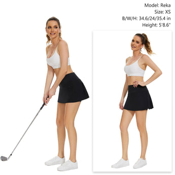 Women's UPF 50+ Tennis Skirts with Shorts LB09W - Bassdash