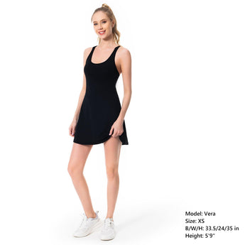 Women's UPF 50+ Tennis Dress with shorts LB06W - Bassdash