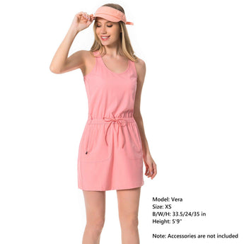 Women's UPF 50+ Tank Dress with Drawstring Waist LB08W - Bassdash