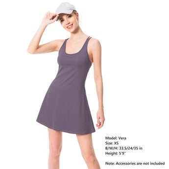 Women's UPF 50+ Tennis Dress with shorts LB06W - Bassdash