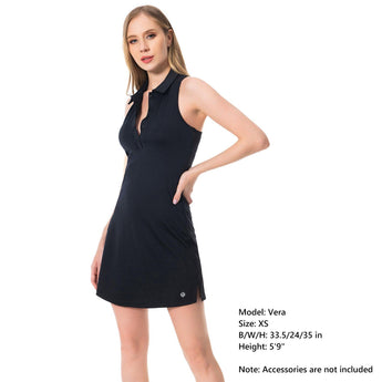 Women's UPF 50+ Polo Tennis Dress LB07W - Bassdash
