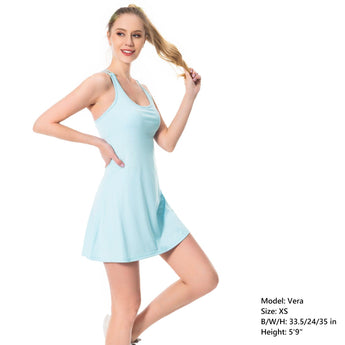 Women's UPF 50+ Tennis Dress with shorts LB06W - Bassdash