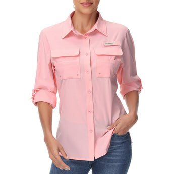Women's UPF 50+ Long Sleeve Button Down Shirt FS21W - Bassdash