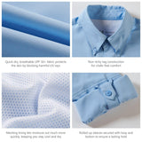 Men's UPF 50+ Long Sleeve Fishing Button Down Shirt FS21M - Bassdash