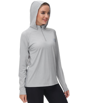 Women’s UPF 50+ Long Sleeve Hoodie Half Zip Shirt - Bassdash