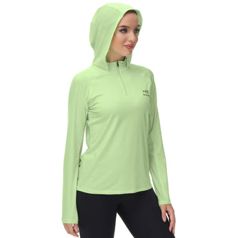 Women’s UPF 50+ Long Sleeve Hoodie Half Zip Shirt - Bassdash