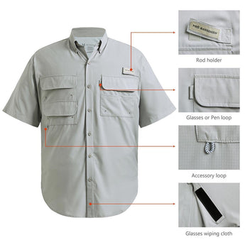 Men's UPF 50+ Short Sleeve Button Down - Bassdash