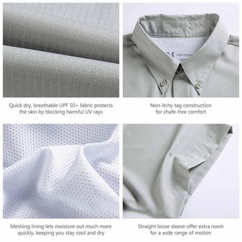 Men's UPF 50+ Short Sleeve Button Down - Bassdash