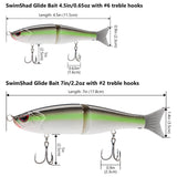 SwimShad Glide Baits Single-Jointed Hard Fishing Lure - Bassdash