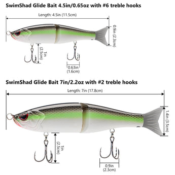 SwimShad Glide Baits Single-Jointed Hard Fishing Lure - Bassdash