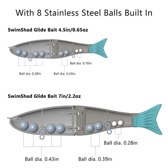 SwimShad Glide Baits Single-Jointed Hard Fishing Lure - Bassdash