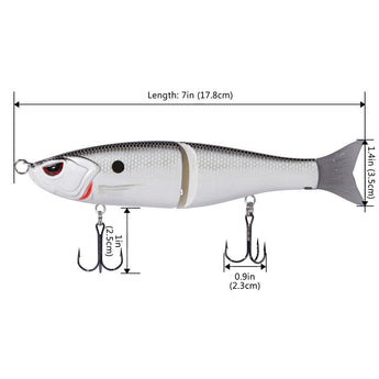 SwimShad Glide Baits Single-Jointed Hard Fishing Lure - Bassdash