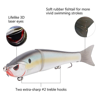 SwimShad Glide Baits Single-Jointed Hard Fishing Lure - Bassdash