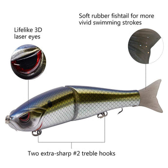 SwimShad Glide Baits Single-Jointed Hard Fishing Lure - Bassdash