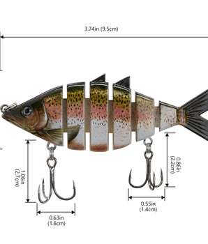 Bone Swimbait Multi Jointed Hard Fishing Lure for Bass