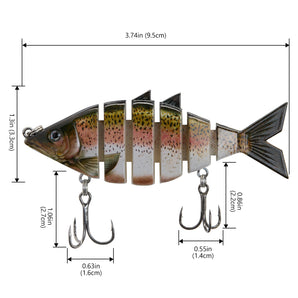 Bone Swimbait Multi Jointed Hard Fishing Lure for Bass