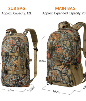 Hunting Backpack with Detachable Sub Bag & Bow Rifle Holder HP02