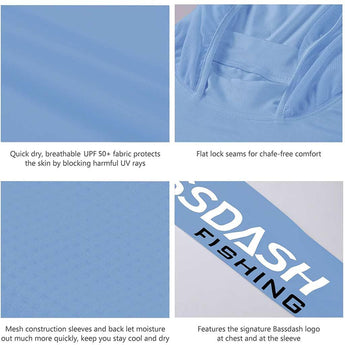 Men’s UPF 50+ Sun Long Sleeve Fishing Hoodie FS03M - Bassdash