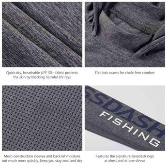 Men’s UPF 50+ Sun Long Sleeve Fishing Hoodie FS03M - Bassdash