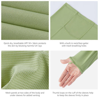 Men’s UPF 50+ Long Sleeve Fishing Hoodie with UV Neck Gaiter FS06M - Bassdash