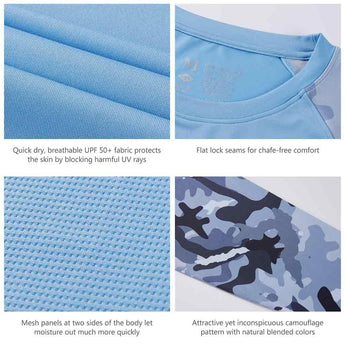 Men's UPF 50+ Camo Long Sleeve Fishing Shirt FS08M - Bassdash