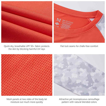 Men's UPF 50+ Camo Long Sleeve Fishing Shirt FS08M - Bassdash