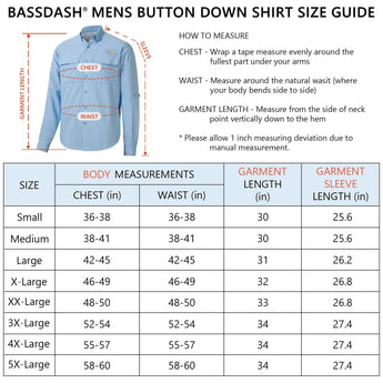 Men's UPF 50+ Long Sleeve Fishing Button Down Shirt FS21M - Bassdash