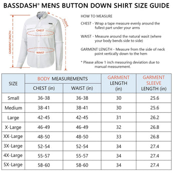 Men's UPF 50+ Long Sleeve Fishing Button Down Shirt FS21M - Bassdash