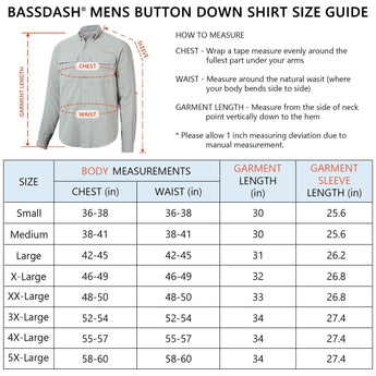 Men's UPF 50+ Long Sleeve Fishing Button Down Shirt FS21M - Bassdash