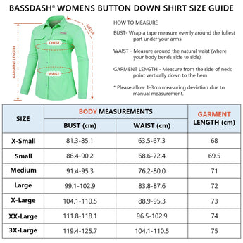 Women's UPF 50+ Long Sleeve Button Down Shirt FS21W - Bassdash