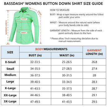 Women's UPF 50+ Long Sleeve Button Down Shirt FS21W - Bassdash