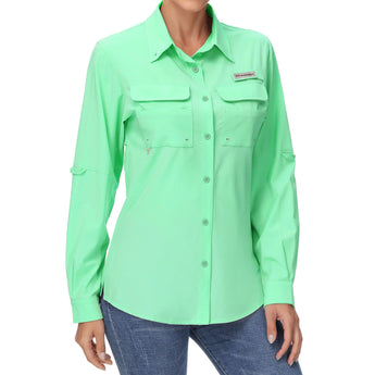 Women's UPF 50+ Long Sleeve Button Down Shirt FS21W - Bassdash