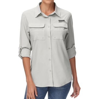 Women's UPF 50+ Long Sleeve Button Down Shirt FS21W - Bassdash